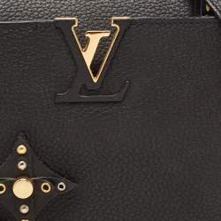 Pre Owned Louis Vuitton Black Taurillon Leather Mechanical Flower Capucines BB Bag