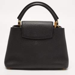 Pre Owned Louis Vuitton Black Taurillon Leather Mechanical Flower Capucines BB Bag