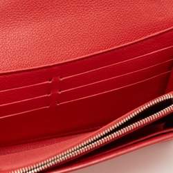 Louis Vuitton Red Leather Lockme II Wallet