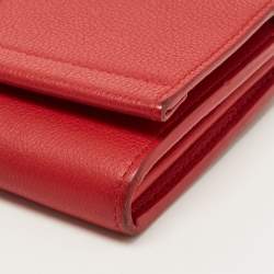 Louis Vuitton Red Leather Lockme II Wallet