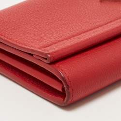 Louis Vuitton Red Leather Lockme II Wallet