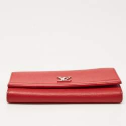 Louis Vuitton Red Leather Lockme II Wallet