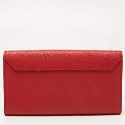 Louis Vuitton Red Leather Lockme II Wallet