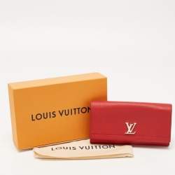 Louis Vuitton Red Leather Lockme II Wallet