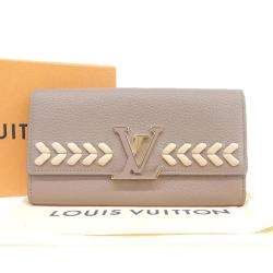 Louis Vuitton Grey Leather Capucines Wallet