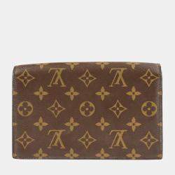 Louis Vuitton Red/Brown Monogram Canvas and Leather Flore Wallet on Chain