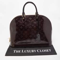 Pre Owned Louis Vuitton Amarante Monogram Vernis Alma GM Bag