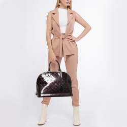Pre Owned Louis Vuitton Amarante Monogram Vernis Alma GM Bag