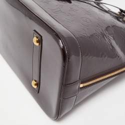 Pre Owned Louis Vuitton Amarante Monogram Vernis Alma GM Bag