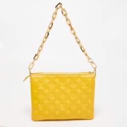 Pre Owned Louis Vuitton Sunflower Puffy Monogram Leather Coussin PM Bag