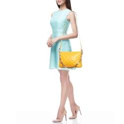 Pre Owned Louis Vuitton Sunflower Puffy Monogram Leather Coussin PM Bag