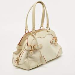 Pre Owned Louis Vuitton Cream/Off White Suhali Leather Le Radieux Bag