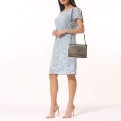 Pre Owned Louis Vuitton Khaki Epi Leather Twist MM Bag