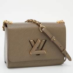 Pre Owned Louis Vuitton Khaki Epi Leather Twist MM Bag