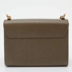 Pre Owned Louis Vuitton Khaki Epi Leather Twist MM Bag