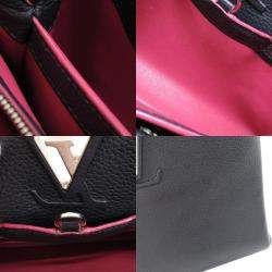 Louis Vuitton Black/Pink Leather Capucines BB Top Handle Bag