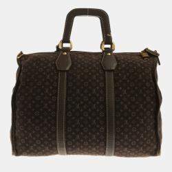 Pre Owned Louis Vuitton Brown Mono Lin Canvas Keepall Duffel Bag