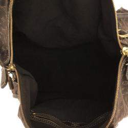 Pre Owned Louis Vuitton Brown Mono Lin Canvas Keepall Duffel Bag