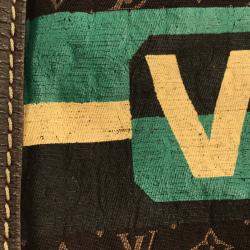 Pre Owned Louis Vuitton Brown Mono Lin Canvas Keepall Duffel Bag