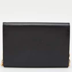 Pre Owned Louis Vuitton Black Leather Louise Chain Clutch