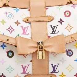Pre Owned Louis Vuitton White Monogram Multicolore Canvas Murakami Eye Love You Bag