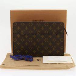 Pre Owned Louis Vuitton Monogram Canvas Pochette Homme Clutch 