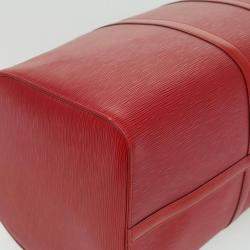 Louis Vuitton Red Epi Leather Keepall 55 Duffel Bag