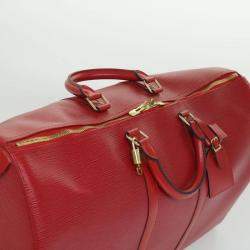 Louis Vuitton Red Epi Leather Keepall 55 Duffel Bag