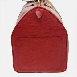 Louis Vuitton Red Epi Leather Keepall 55 Duffel Bag