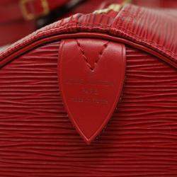Louis Vuitton Red Epi Leather Keepall 55 Duffel Bag