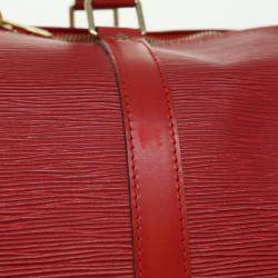 Louis Vuitton Red Epi Leather Keepall 55 Duffel Bag