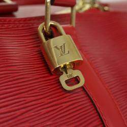 Louis Vuitton Red Epi Leather Keepall 55 Duffel Bag