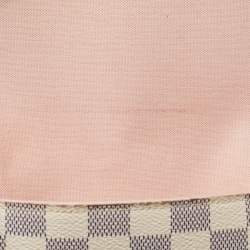 Pre Owned Louis Vuitton Pink Leather And Damier Azur Canvas Felicie Pochette 