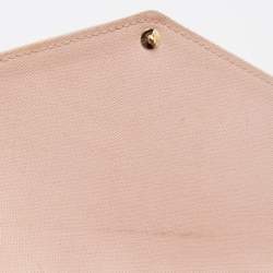 Pre Owned Louis Vuitton Pink Leather And Damier Azur Canvas Felicie Pochette 