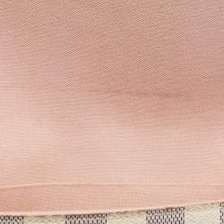 Pre Owned Louis Vuitton Pink Leather And Damier Azur Canvas Felicie Pochette 