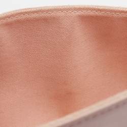 Pre Owned Louis Vuitton Pink Leather And Damier Azur Canvas Felicie Pochette 