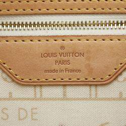 Pre Owned Louis Vuitton White Damier Azur Neverfull PM