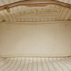 Pre Owned Louis Vuitton White Damier Azur Neverfull PM