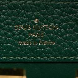 مملوكة مسبقًا Louis Vuitton Green/Beige Leather and Python Capucines Mini Bag