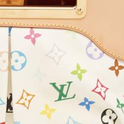 مملوكة مسبقًا Louis Vuitton White Multicolor Monogram Canvas Judy MM Bag