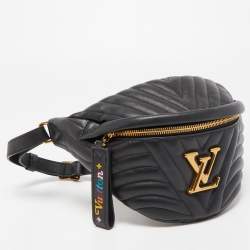 Pre Owned Louis Vuitton Black Leather New Wave Belt Bag