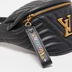 Pre Owned Louis Vuitton Black Leather New Wave Belt Bag