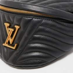 Pre Owned Louis Vuitton Black Leather New Wave Belt Bag