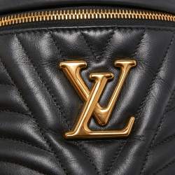 Pre Owned Louis Vuitton Black Leather New Wave Belt Bag