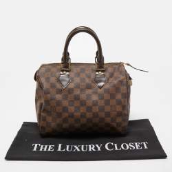 Pre Owned Louis Vuitton Damier Ebene Canvas Speedy 25 Bag