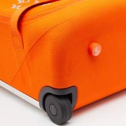 Pre Owned Louis Vuitton Orange Monogram Knit Horizon Soft 55 Duffle Bag