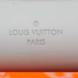 Pre Owned Louis Vuitton Orange Monogram Knit Horizon Soft 55 Duffle Bag