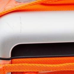 Pre Owned Louis Vuitton Orange Monogram Knit Horizon Soft 55 Duffle Bag
