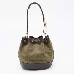 Pre Owned Louis Vuitton Khaki Monogram Mini Lin Canvas Noelie Bag