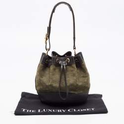 Pre Owned Louis Vuitton Khaki Monogram Mini Lin Canvas Noelie Bag